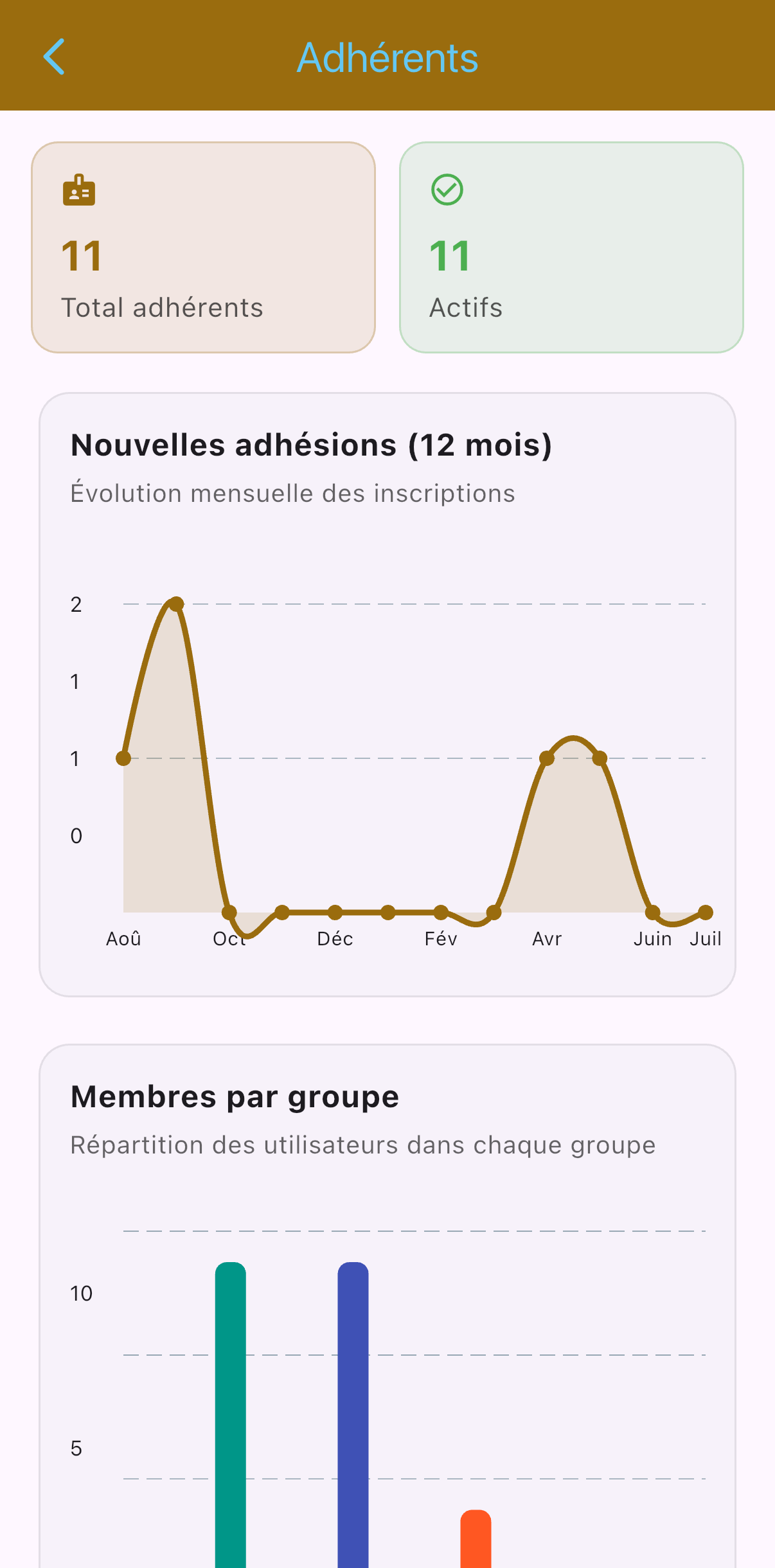 Statistiques association